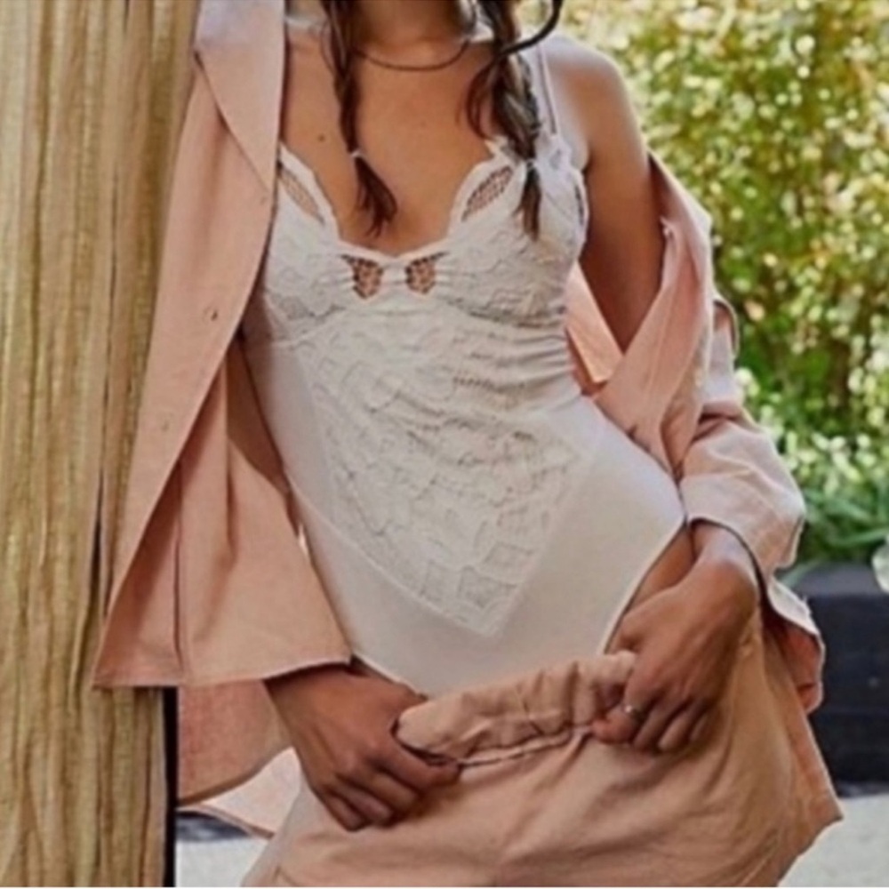 Free People One Adella Bodysuit White XS